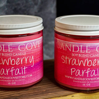 Candle Cove Strawberry Parfait Candle 16 oz - Candle Cove Store