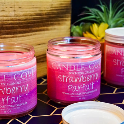 Candle Cove Strawberry Parfait Candle 16 oz - Candle Cove Store