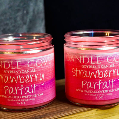 Candle Cove Strawberry Parfait Candle 16 oz - Candle Cove Store