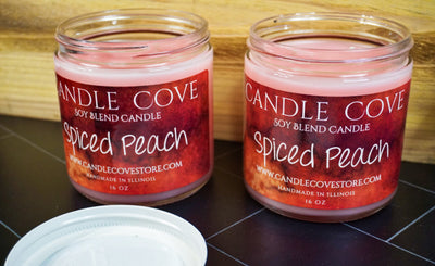 Candle Cove Spiced Peach Candle 16 oz - Candle Cove Store