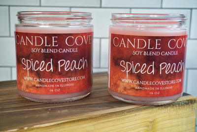 Candle Cove Spiced Peach Candle 16 oz - Candle Cove Store