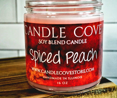 Candle Cove Spiced Peach Candle 16 oz - Candle Cove Store